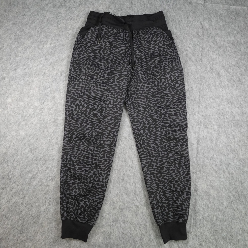 Lululemon Pants Women 6 Black Gray Leopard Warm‎ Dance Studio Mid Rise Jogger